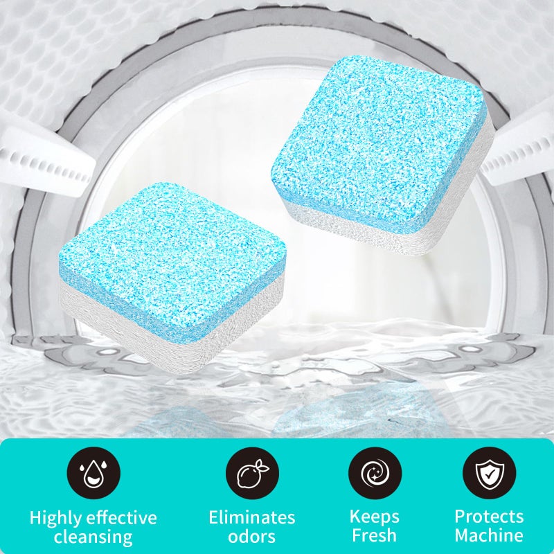 Y-Kelin Washing Machine Cleaner Tablets 24 Pack -1 Year Supply for HE Front Loader & Top Load Washer,Septic Safe Washer Machine Cleaner Tablets, Deep Clean,Eco-Friendly Deodorizer - Image 3
